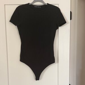 Abercrombie & Fitch Black Short Sleeve thong bodysuit, NWOT